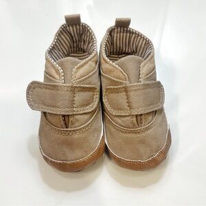 🗽Weixinbuy Baby Boy's Canvas Soft Sole Sneaker High Shoe Khaki.12-18 months(4.5)